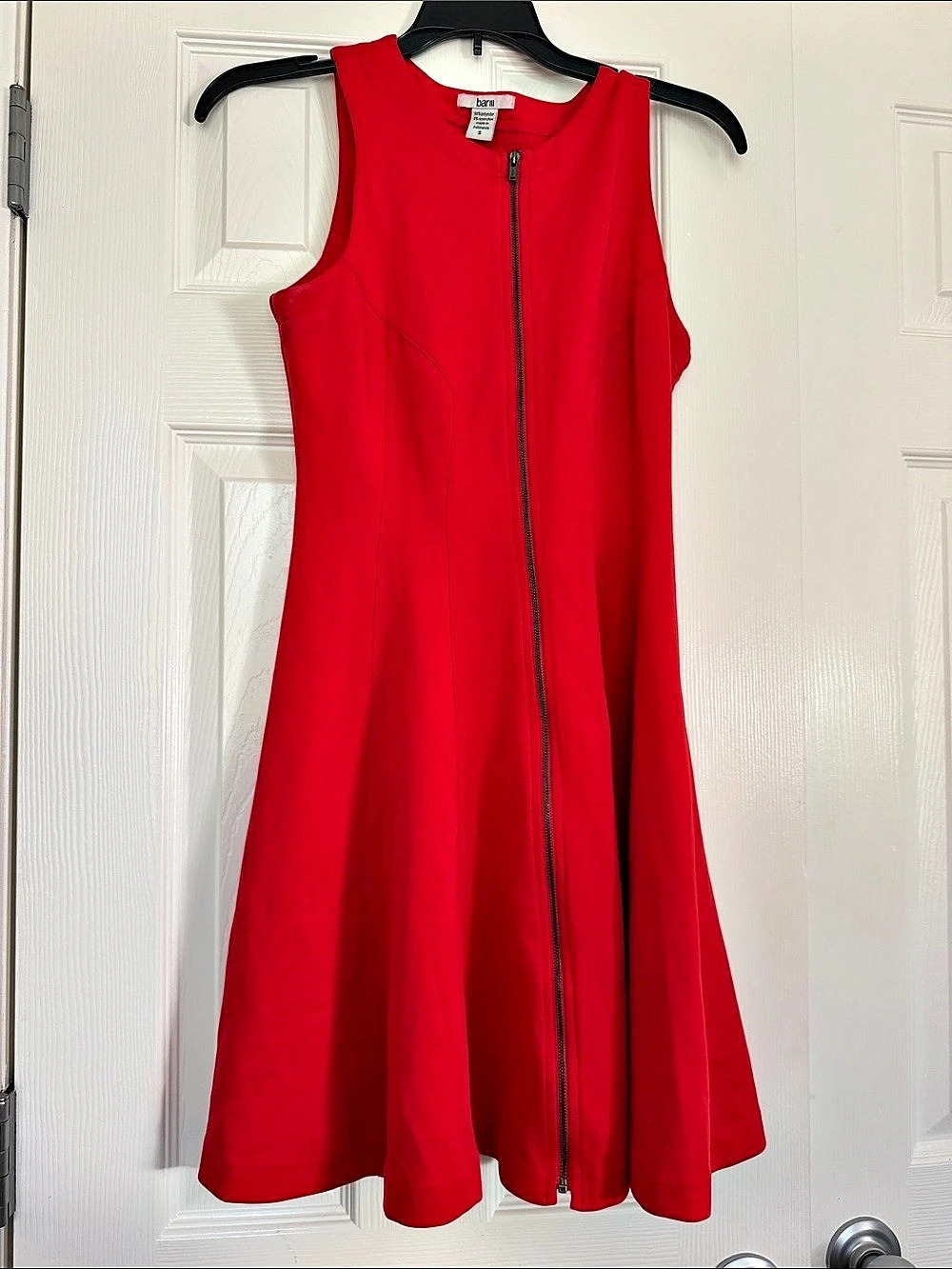 Bar III Red Zip-Front Fit & Flare Dress
